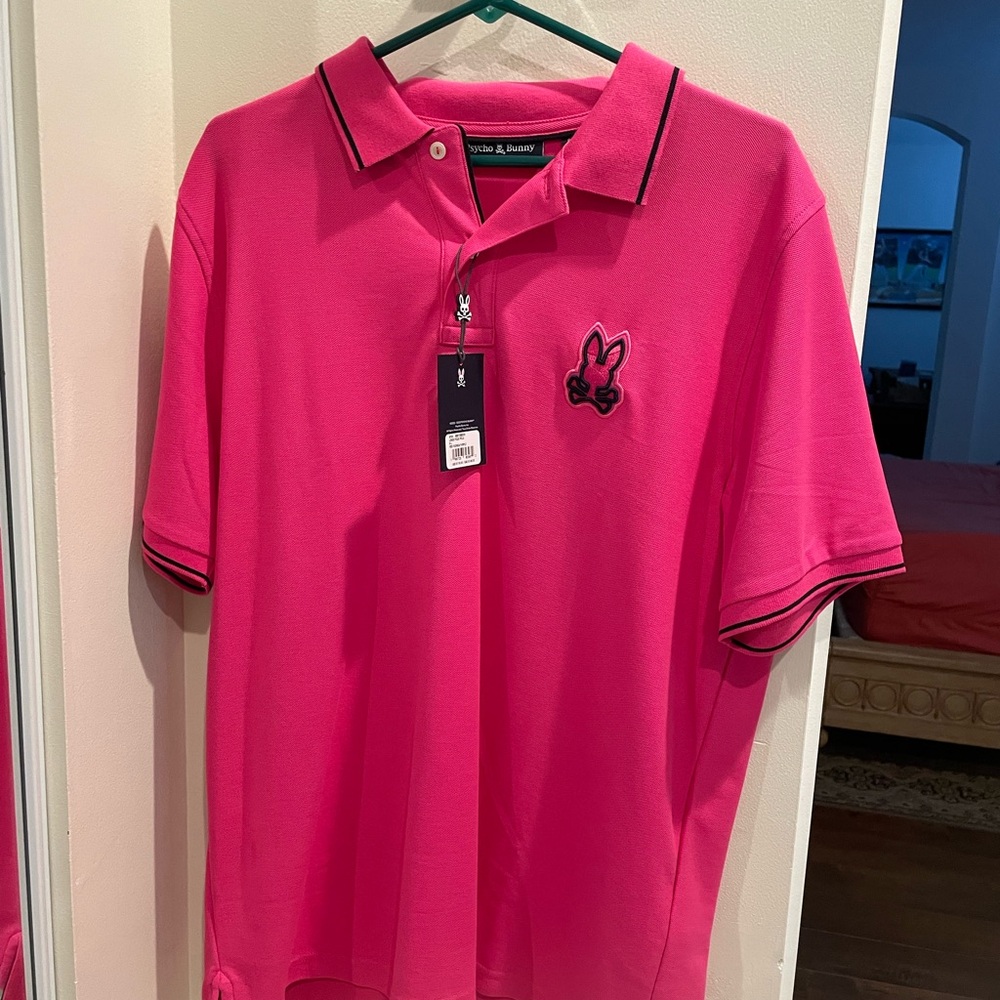 Pink Psycho Bunny golf polo